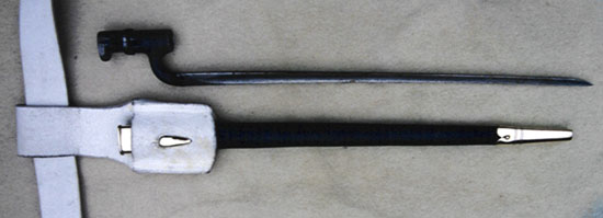 Scabbard and frog, with original Enfield bayonet