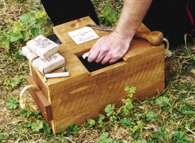 Ammunition box, packages of ammunition, cartidge and bullet